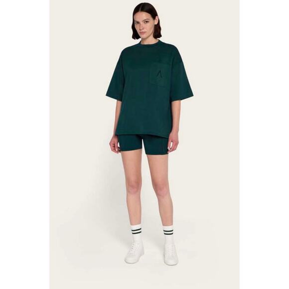 Aman Essentials Unisex Oversized Pocket Tee -Dark Green XL - Picture 2 of 7